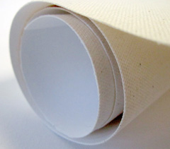 A roll of printable, digital inkjet canvas 