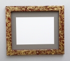 Gold Glitter, Red Frame resin