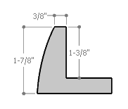 This L-shaped modern canvas floater frame, features a smooth curved wall, and a brushed silver face. 

*Note: These solid wood, custom canvas floaters are for stretched canvas prints and paintings, and raised wood panels.