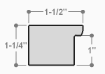 This heavy frame features simple, straight edges and a pecan-wood finish with wood grain details. 

Protruding 1.25 "es, a distinct division is achieved between art and wall. The deep rabbet also provides shadow box properties.

1.5 " width: ideal for medium size images.  The simple, classic nature of this frame, and it