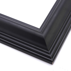 This classic, matte black frame features a tripe-ridge outer edge and recessed lip around a reverse scoop. 

2.25 " width: ideal for medium and large artworks.  Border an oil painting or Giclée print, or highlight a favourite photograph, with this timeless frame.
